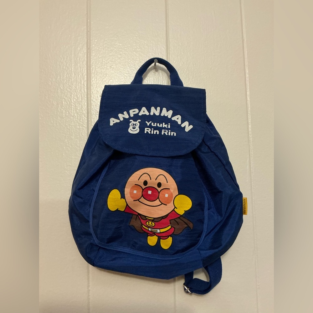 Rare From Japan Anpanman Yuuki Rin Rin Nylon Vintage Blue Mini Backpack Bag